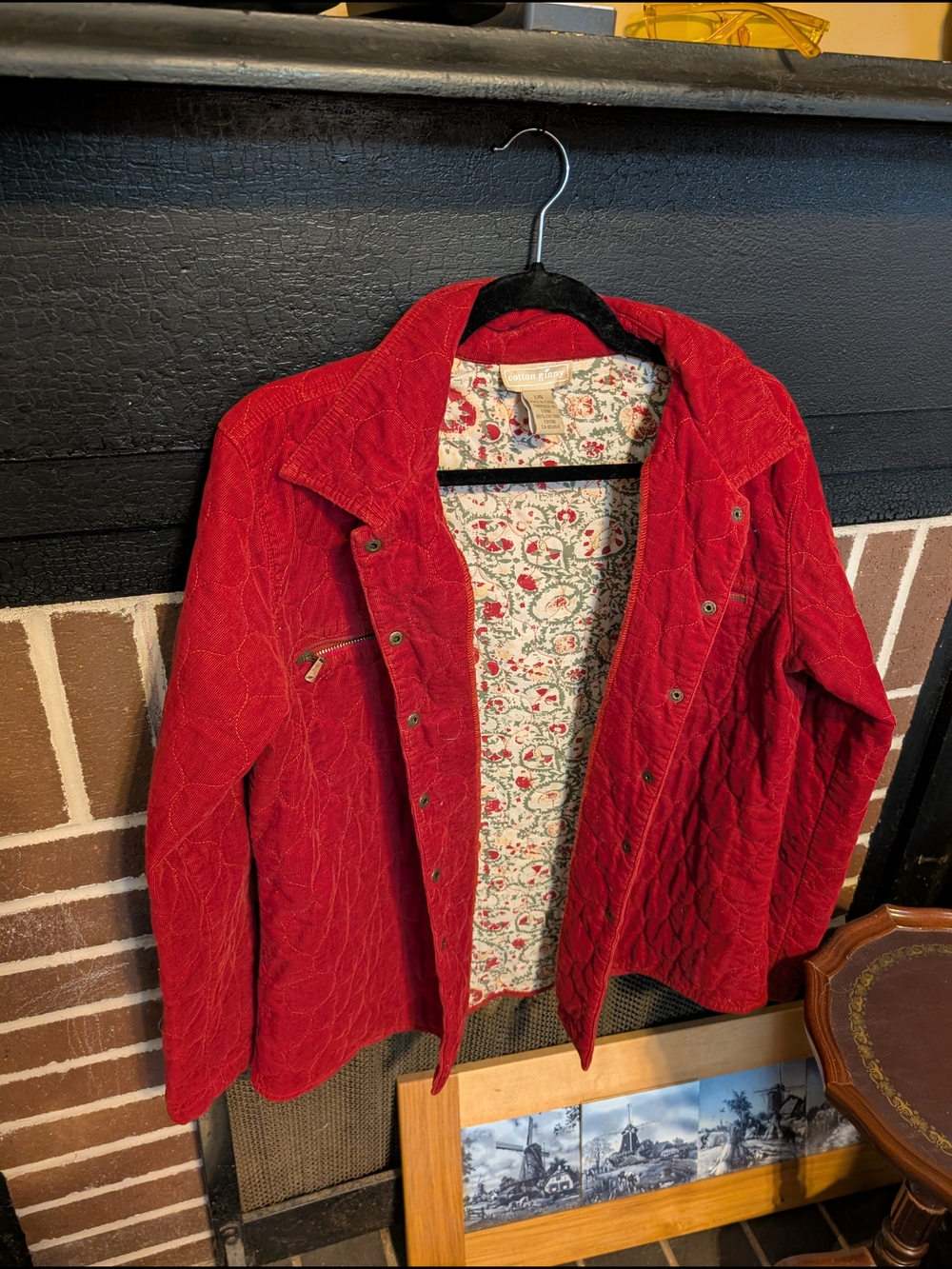 Women’s Red Quilted Corduroy Jacket